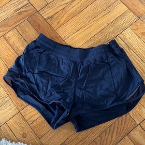 Navy Blue Lululemon Hotty hot shorts size 8
